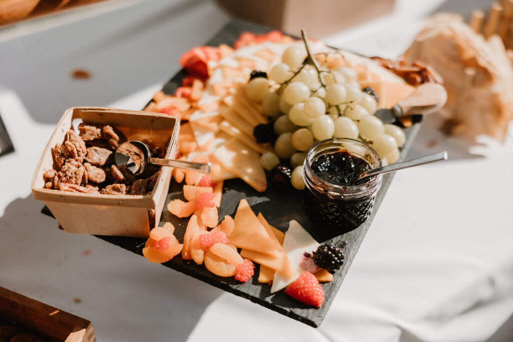 charcuterie board at wedding, The Collins Off Main, chelsea, ann arbor