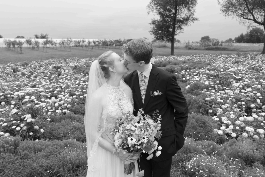 Of the Land Wedding Venue - Bridal Portrait in Flower Field