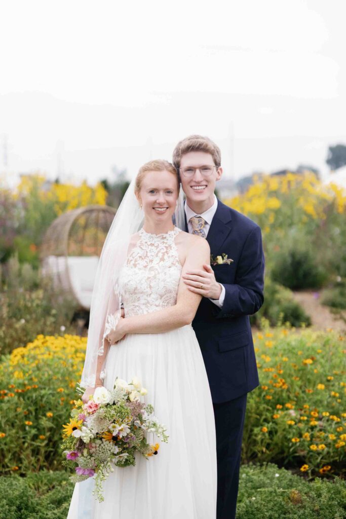 Of the Land Wedding Venue - Bridal Portrait in Flower Field