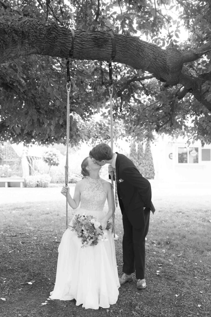 Of the Land Wedding Venue - Bridal Portrait on tree swing